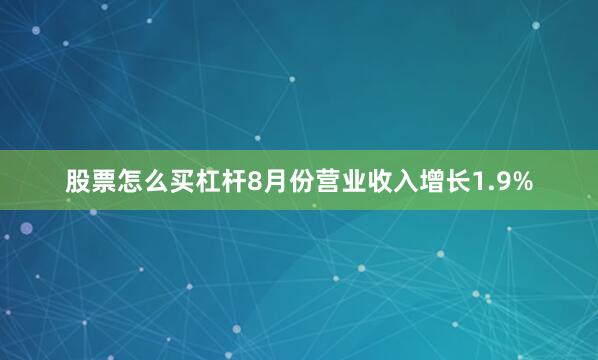 股票怎么买杠杆8月份营业收入增长1.9%